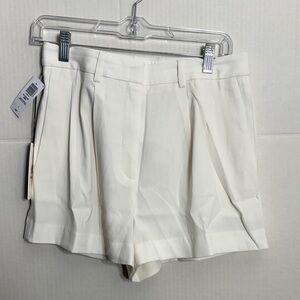 Aritzia Babaton Light Birch High-Waist Pleated Dress Shorts 9314